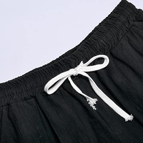 מכנסיים קצרים ברמודה לנשים אורך ברך קיץ מזדמן בצבע אחיד מכנסיים קצרים עם כיסים מכנסיים קצרים ארוכים נוחים