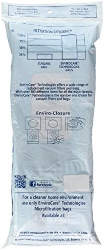 החלפת Envirocare החלפת מיקרו סינון שואב אבק שקיות אבק מיועדות להתאמה ל- Riccar 8000 פשטות 7000 סוג B 12 חבילה